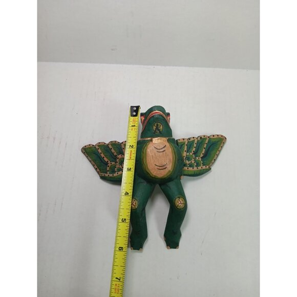 Bali Flying Frog Wooden Mobile Winged Spirit Demon Chaser Balinese Folk Art - Picture 6 of 7